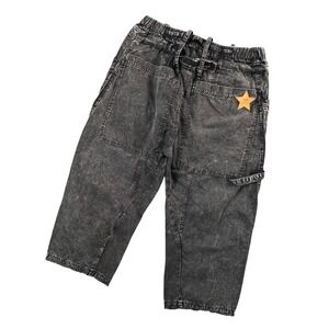 OH Jeans Distressed Charcoal Cargo Capris Womens XL Y2K Carpenter Grunge